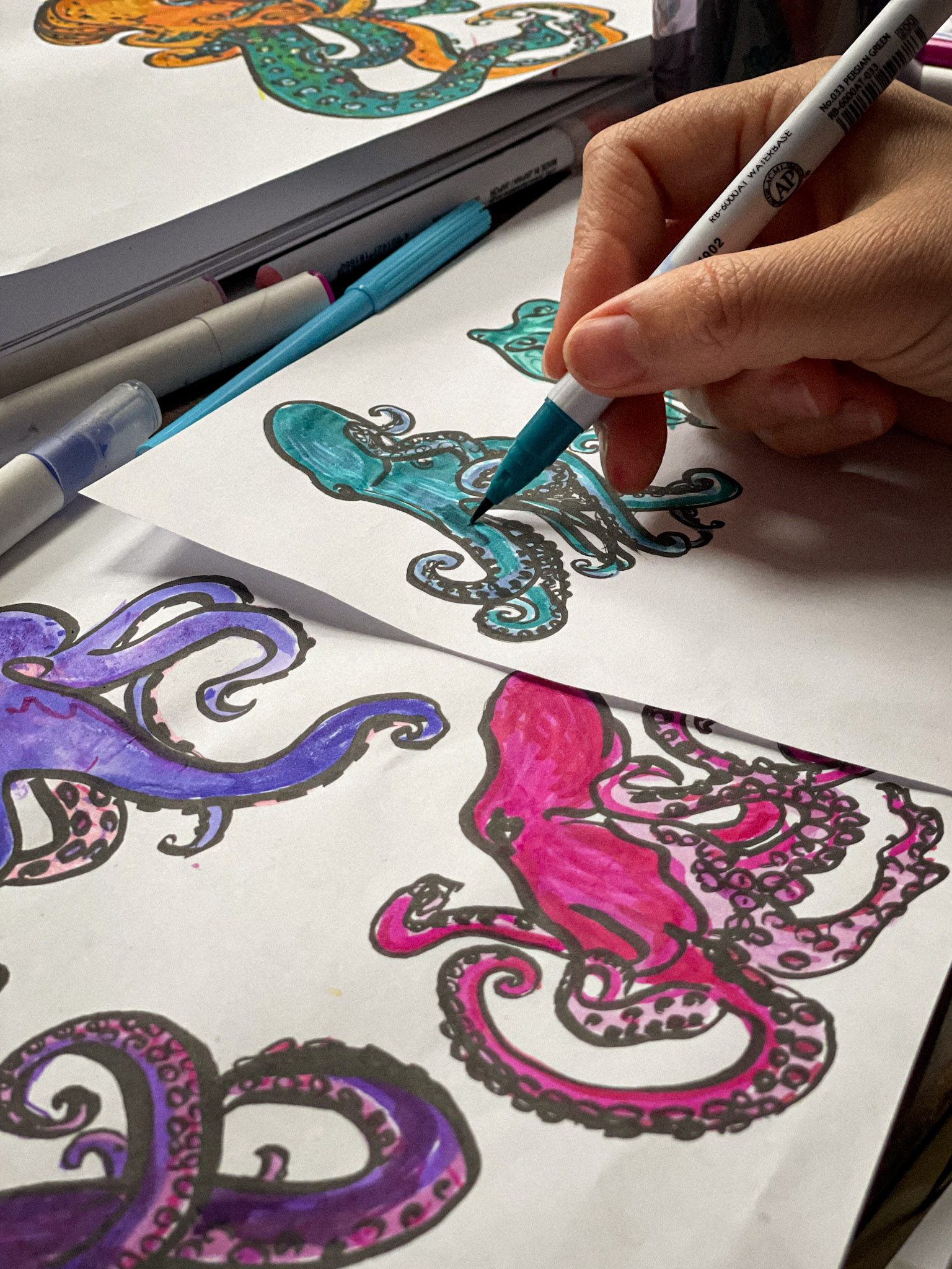 reczne malowane printy